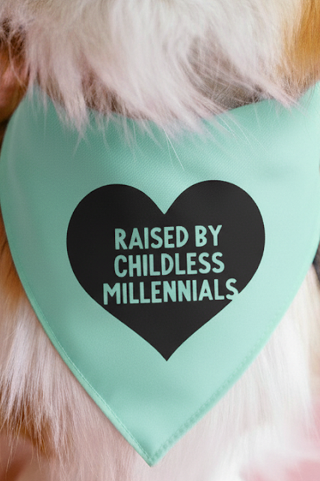 Raised By Childless Millennials Dog Bandana