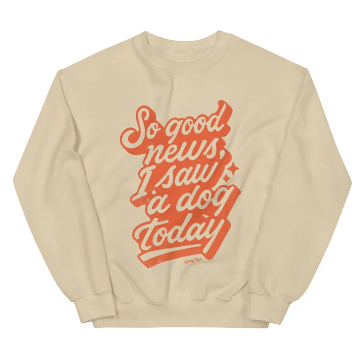 So Good News, I Saw A Dog Today Sweatshirt