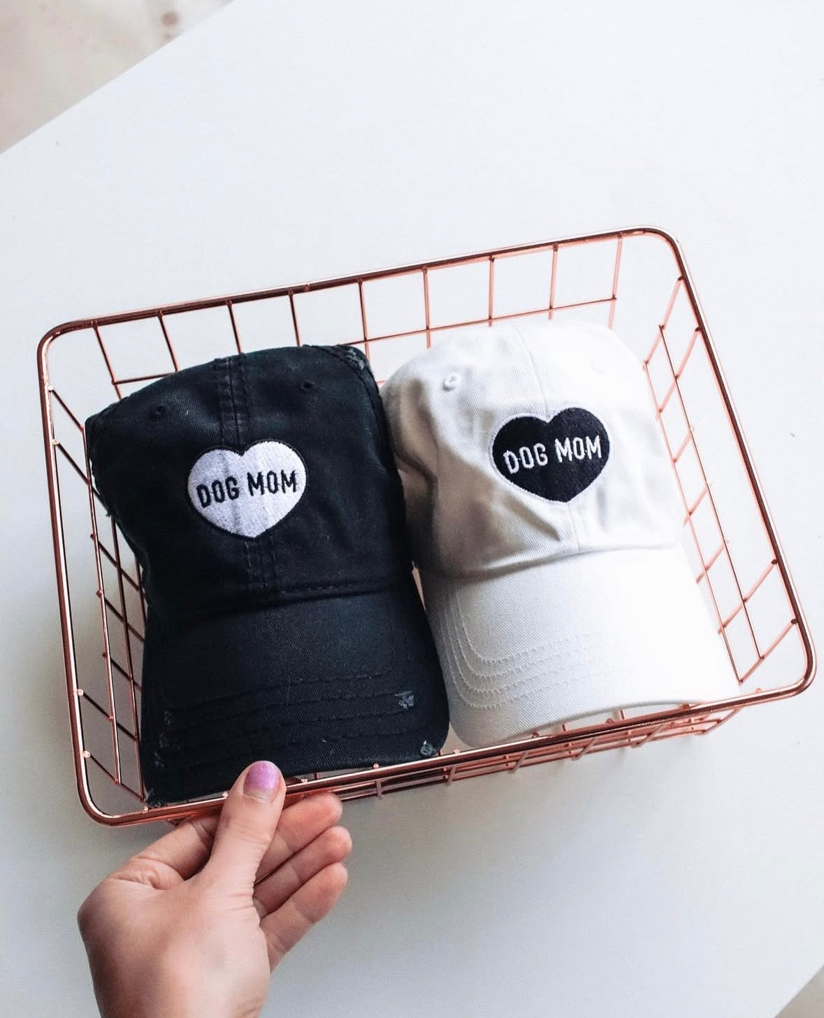 Dog Mom Heart Distressed Hat