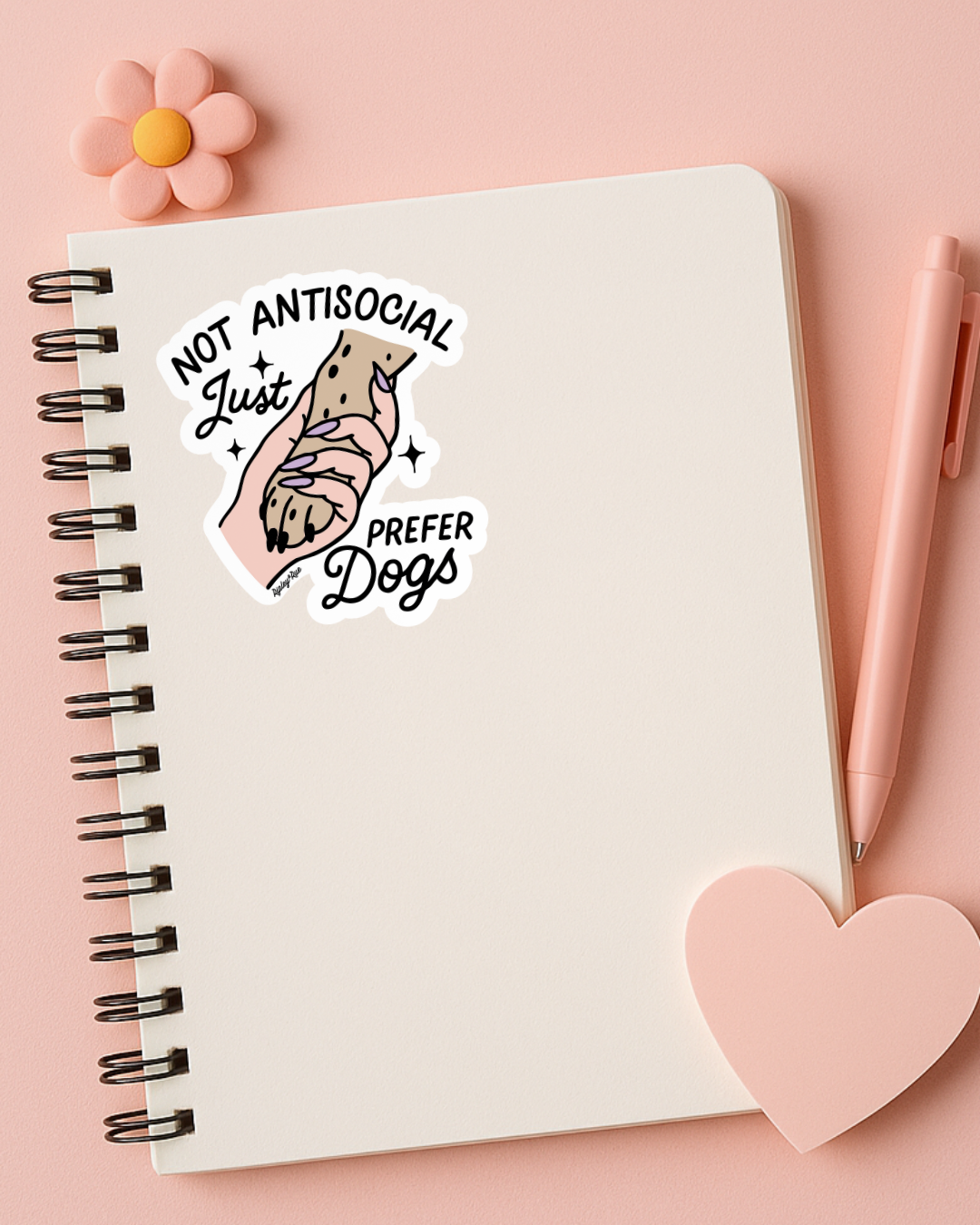 Not Antisocial, Just Prefer Dogs Sticker