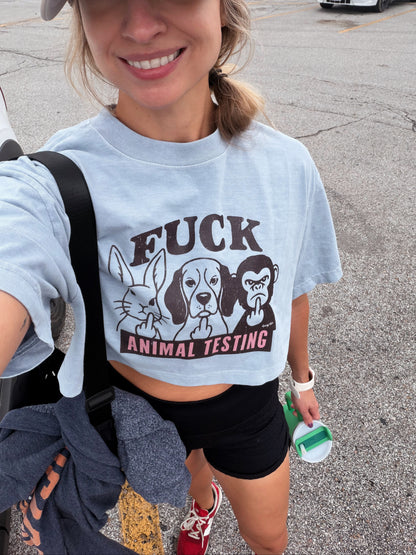 Fuck Animal Testing Cropped Tee