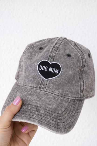 Dog Mom Heart Acid Wash Hat