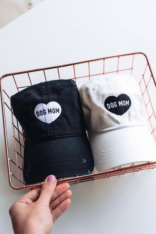 Dog Mom Heart Distressed Hat