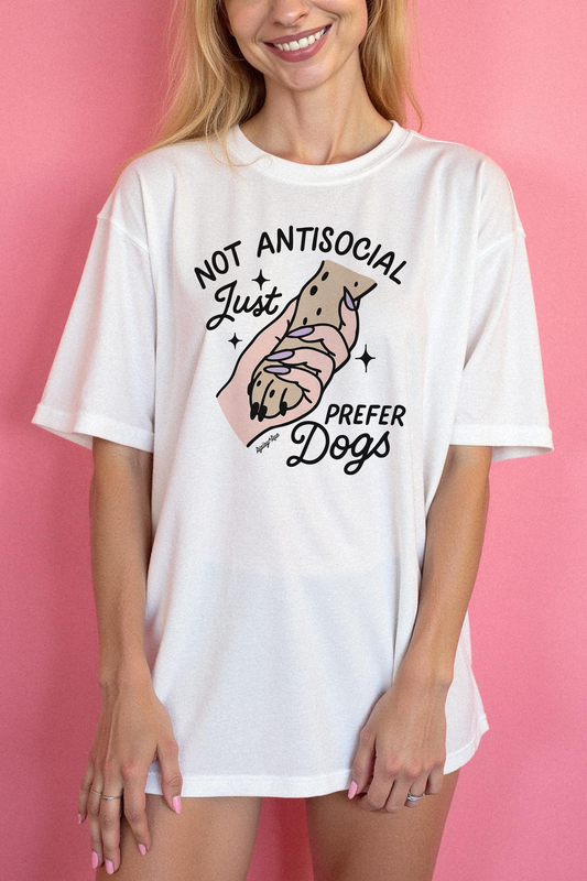 Not Antisocial Just Prefer Dogs T-shirt