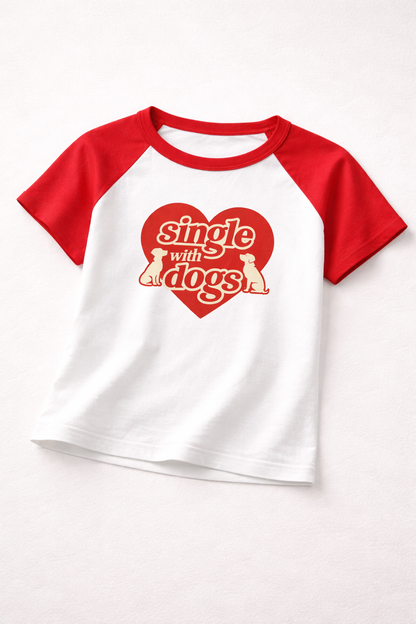 Single With Dogs Baseball Tee