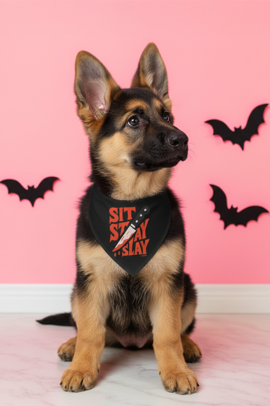 Sit, Stay, Slay Dog Bandana 🔪