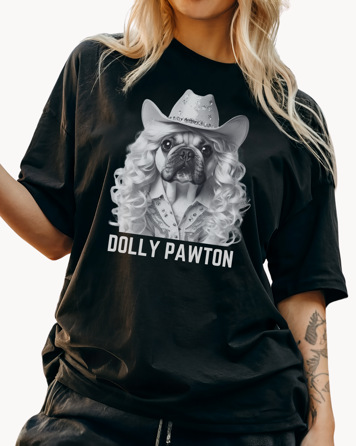 NEW ⚡ Dolly Pawton French Bulldog Tee