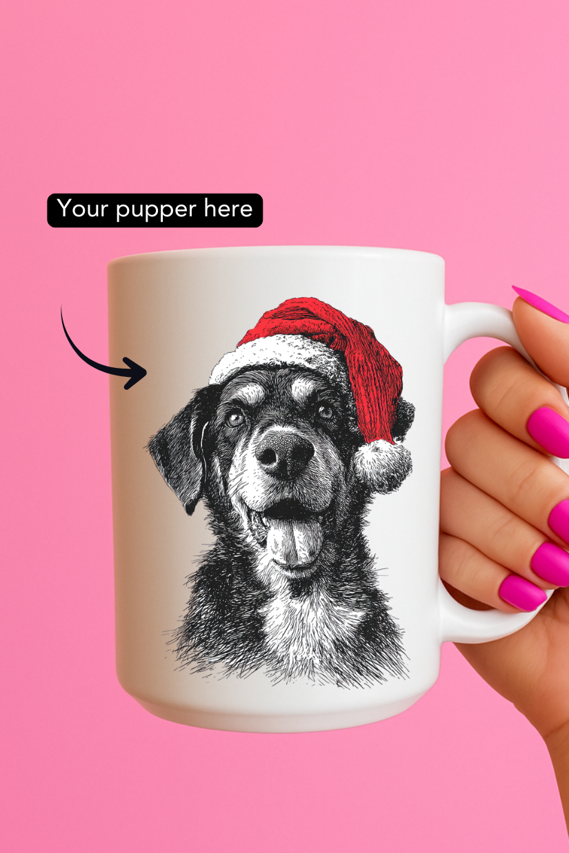 Santa Dog Custom Mug | 15oz