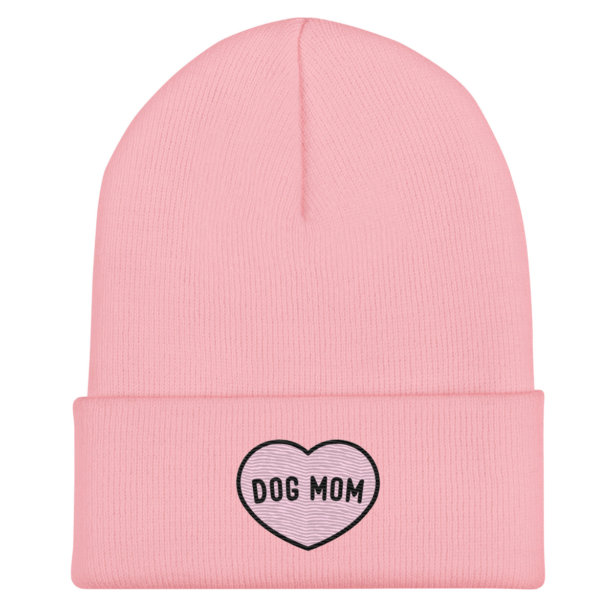 Dog Dad/ Dog Mom NWT Black Pink Acrylic Beanies One Size Embroidered Dog Mom Heart Beanie – Ripley & Rue main image 3