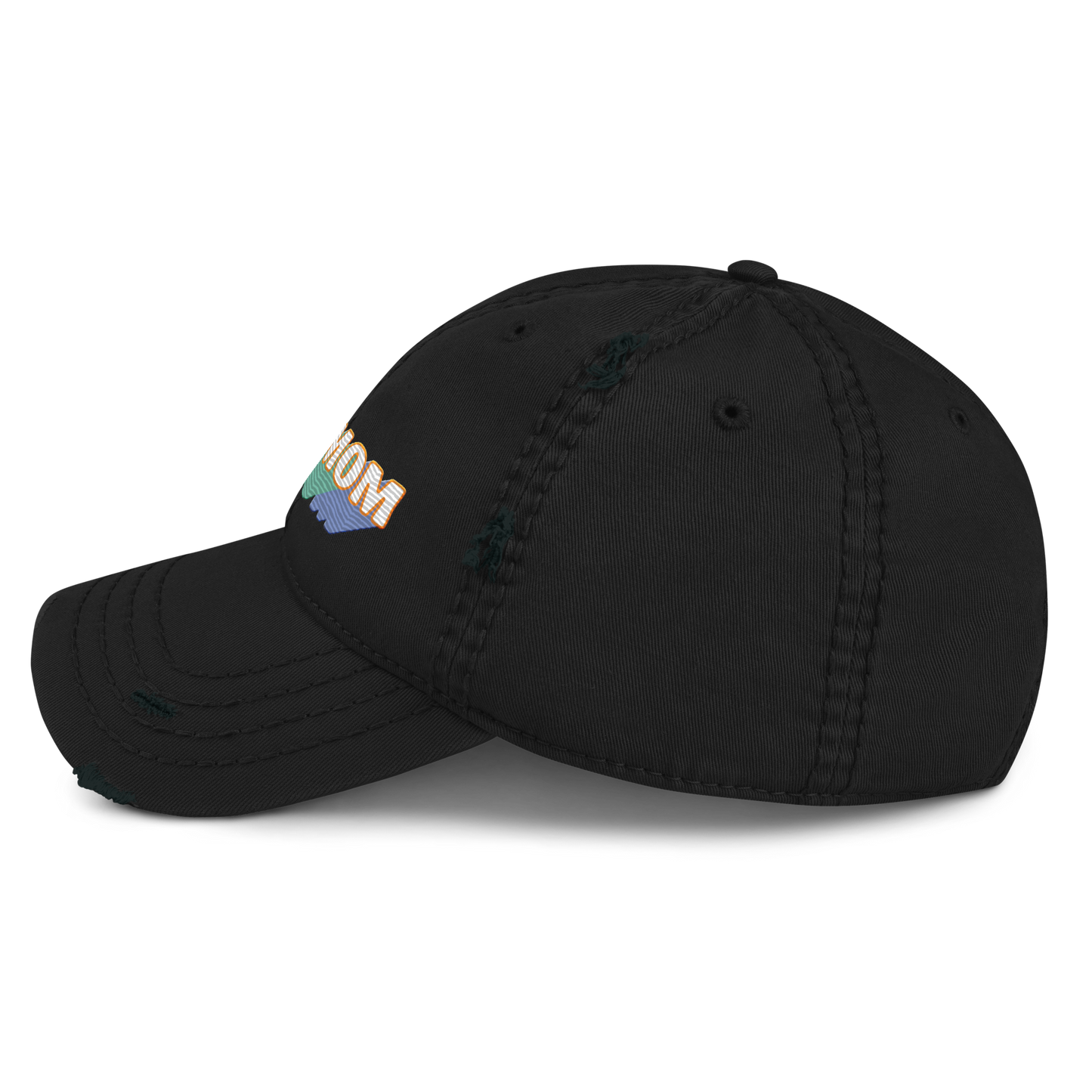 Dog Mom Rainbow Distressed Hat