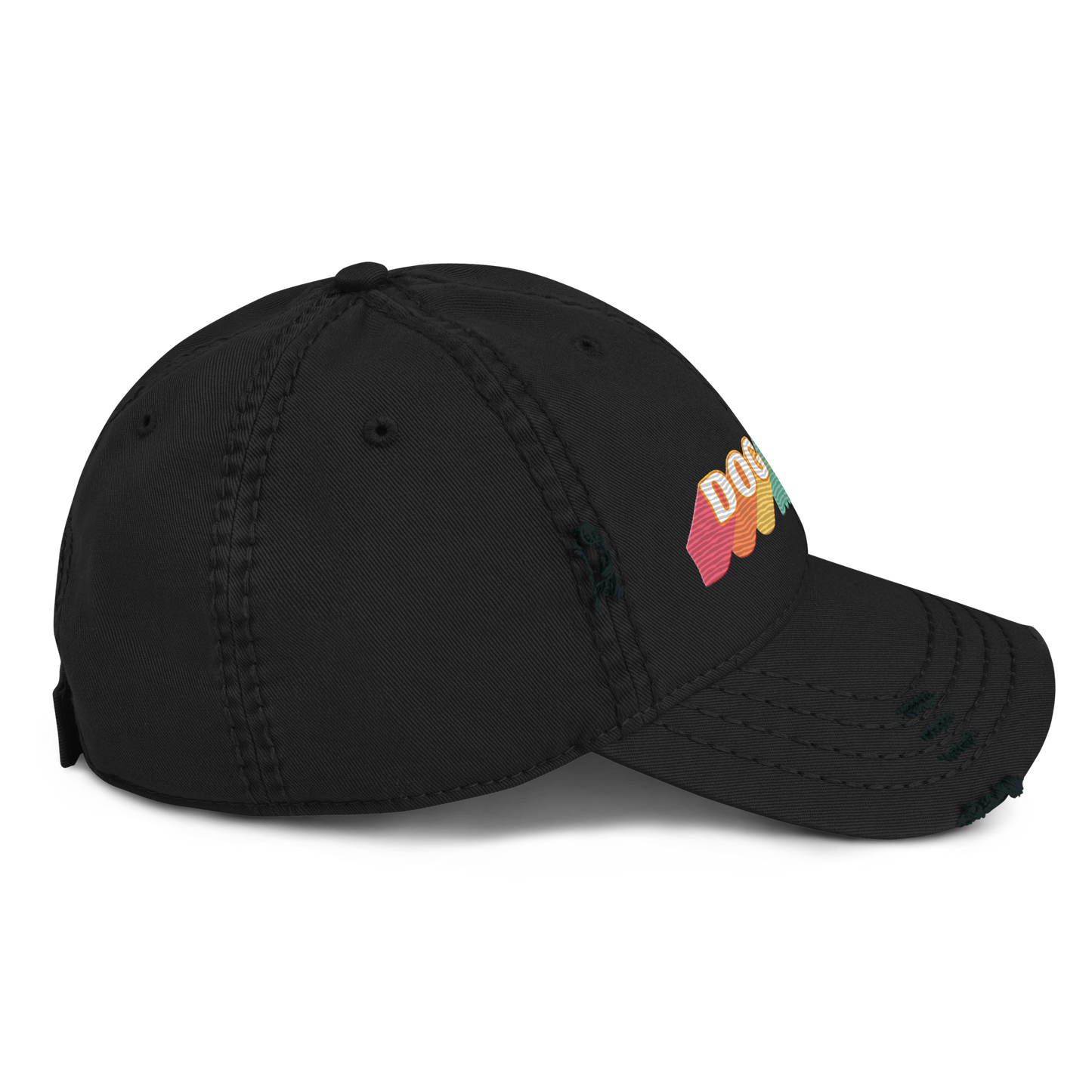 Dog Mom Rainbow Distressed Hat