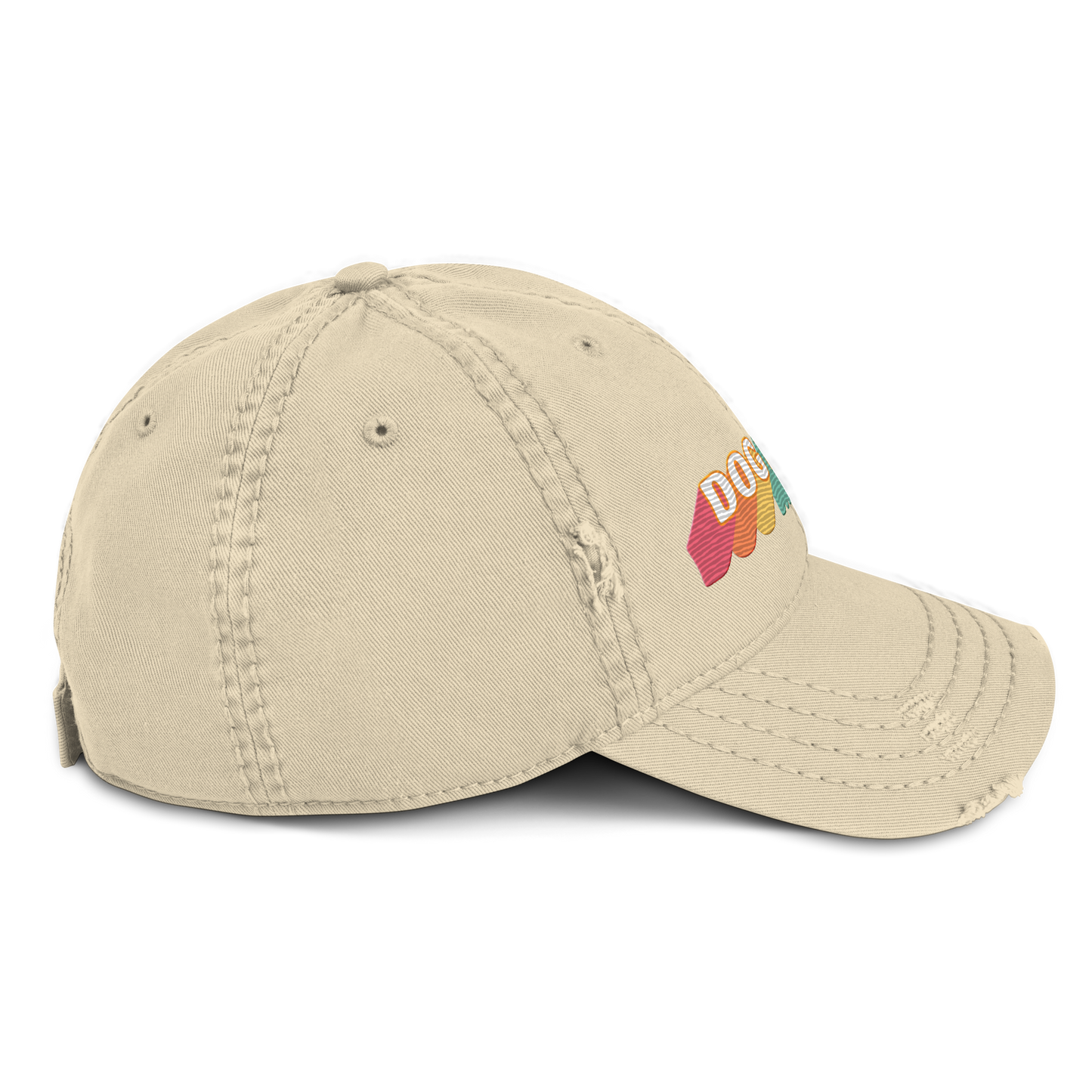 Dog Mom Rainbow Distressed Hat