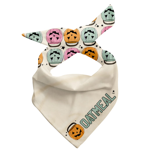 Personalized Cream Pumpkin Pail Dog Bandana